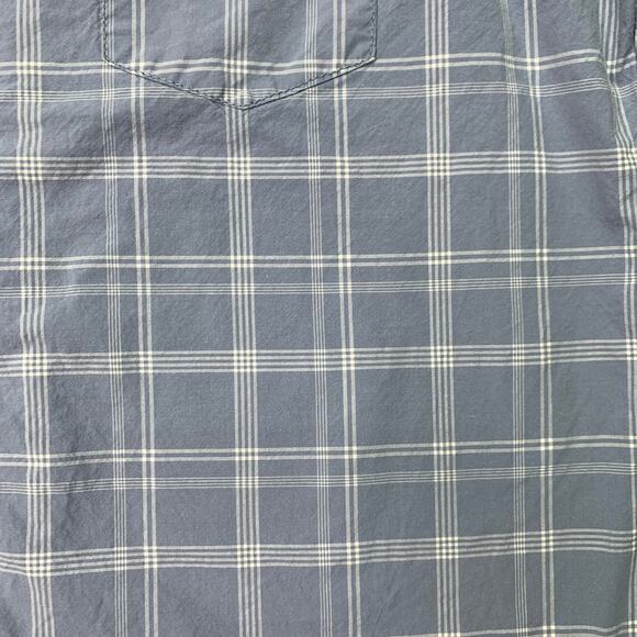 Authentic Fossil Mens 54 XL Blue White Plaid Long Sleeve Button Down Shirt - Picture 5 of 7